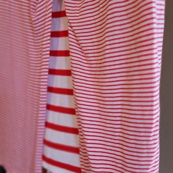 cha cha vente Red and White Striped Sleeveless Tank Top/Blouse Size Large - Picture 7 of 9